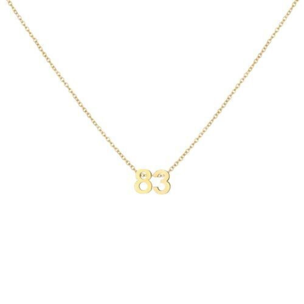 4877 18K Gold Plated Number 83 Necklace Dainty Pendant Chain Necklace